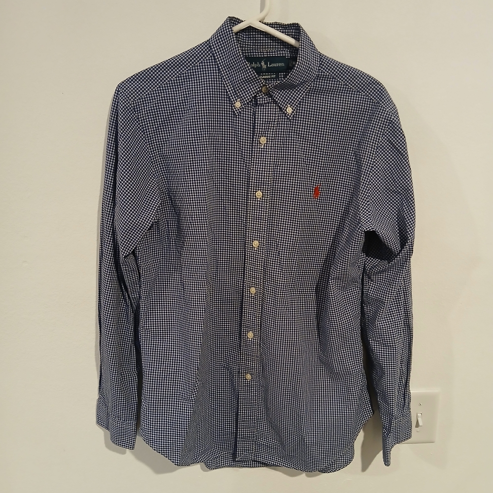 Ralph Lauren Men's Navy Gingham Shirt